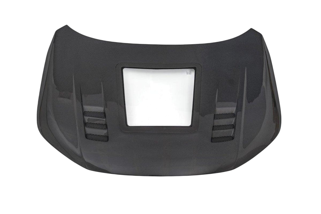 Carbon Fiber V2 Tempered Glass Clearview Hood Bonnet for Honda Civic 11th Gen FE1 FE2 FE4